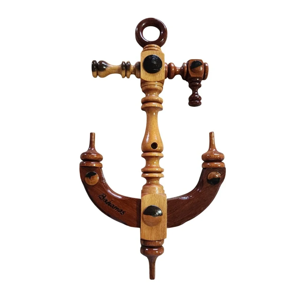 Nautical Wooden Anchor Vintage Decor Bahamas Nautical Decor Collectible‎ 90s